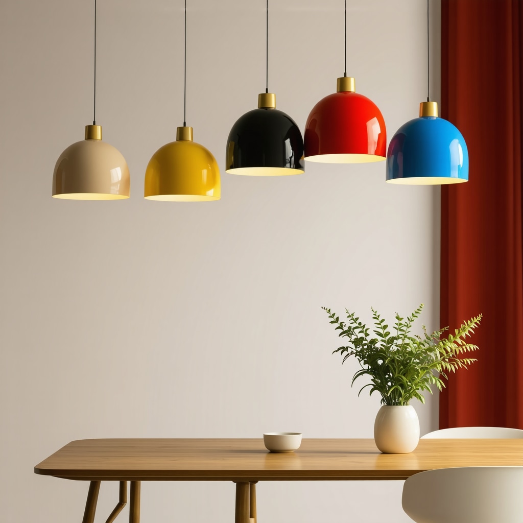 Modern interior with colorful E14 pendant light
