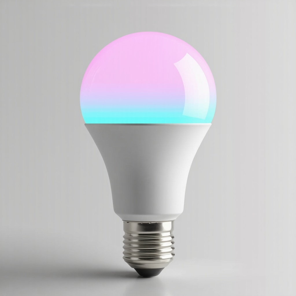 High-tech LED E27 bulb with adjustable lighting modes and connectivity features