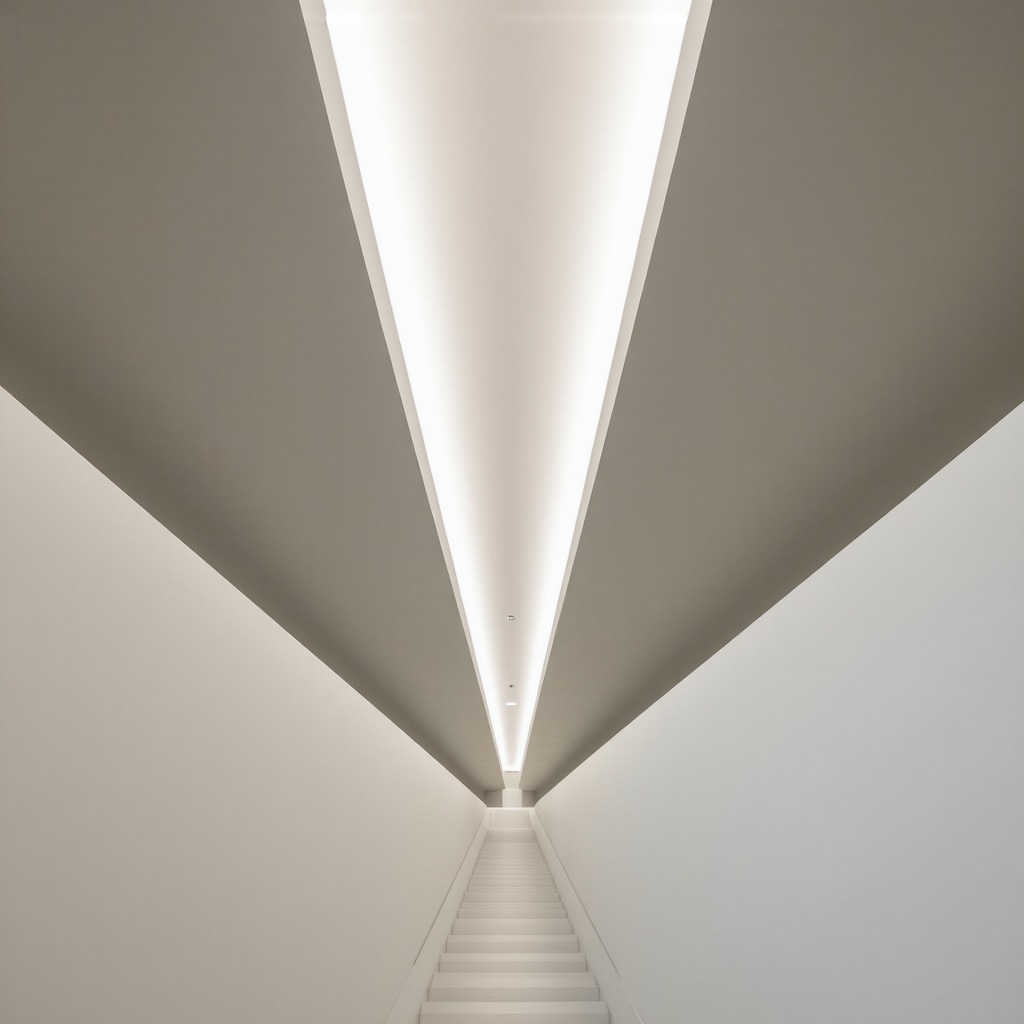 Futuristic smart LED lighting integrated into modern architecture