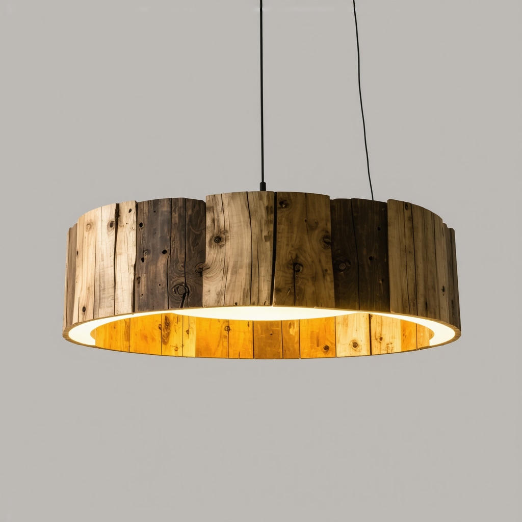 Contemporary rustic lighting with LED and natural materials