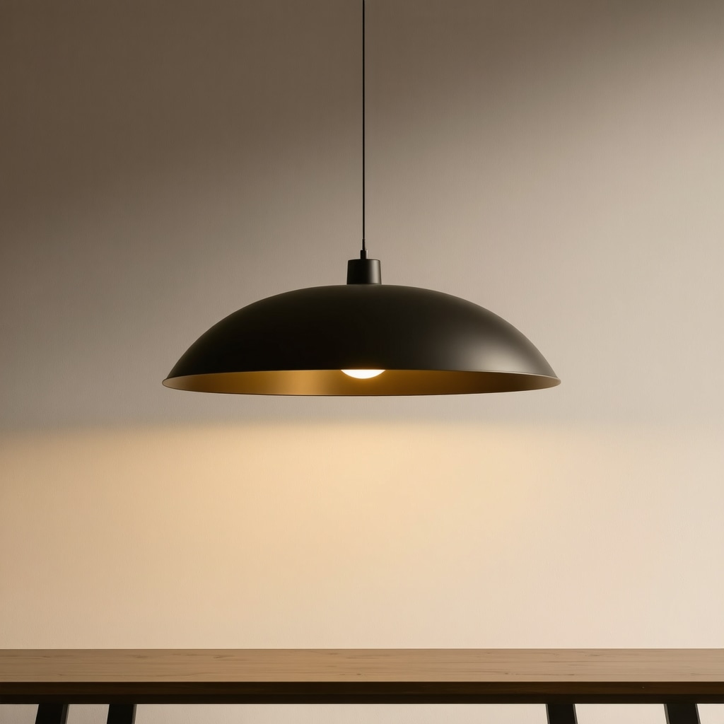 Elegant modern pendant light made of brushed bronze