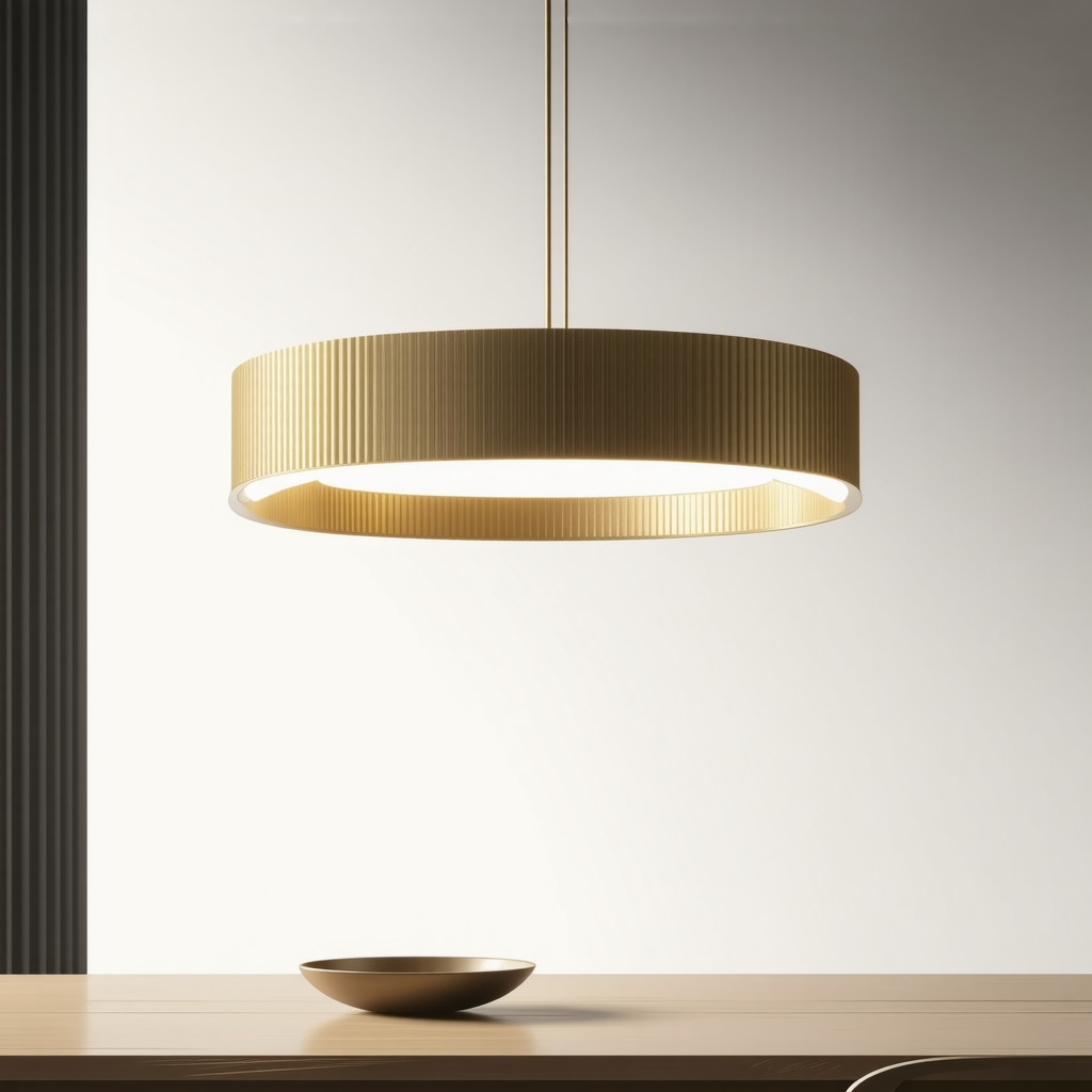 Luxury modern interior with smart brushed brass chandelier