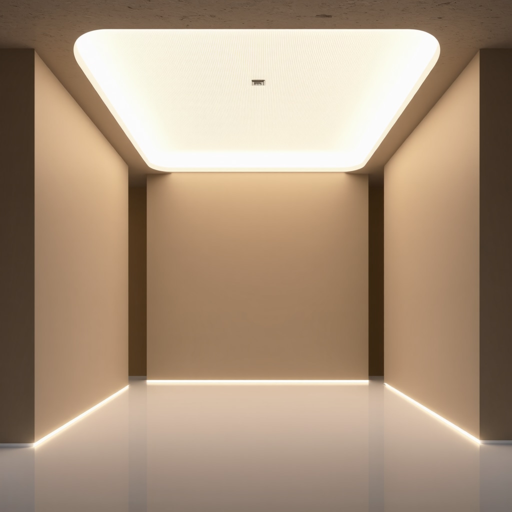 Advanced smart lighting system with control panel in contemporary room