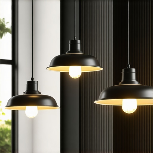 Realistic 3D render of vintage industrial lamp in contemporary interior.