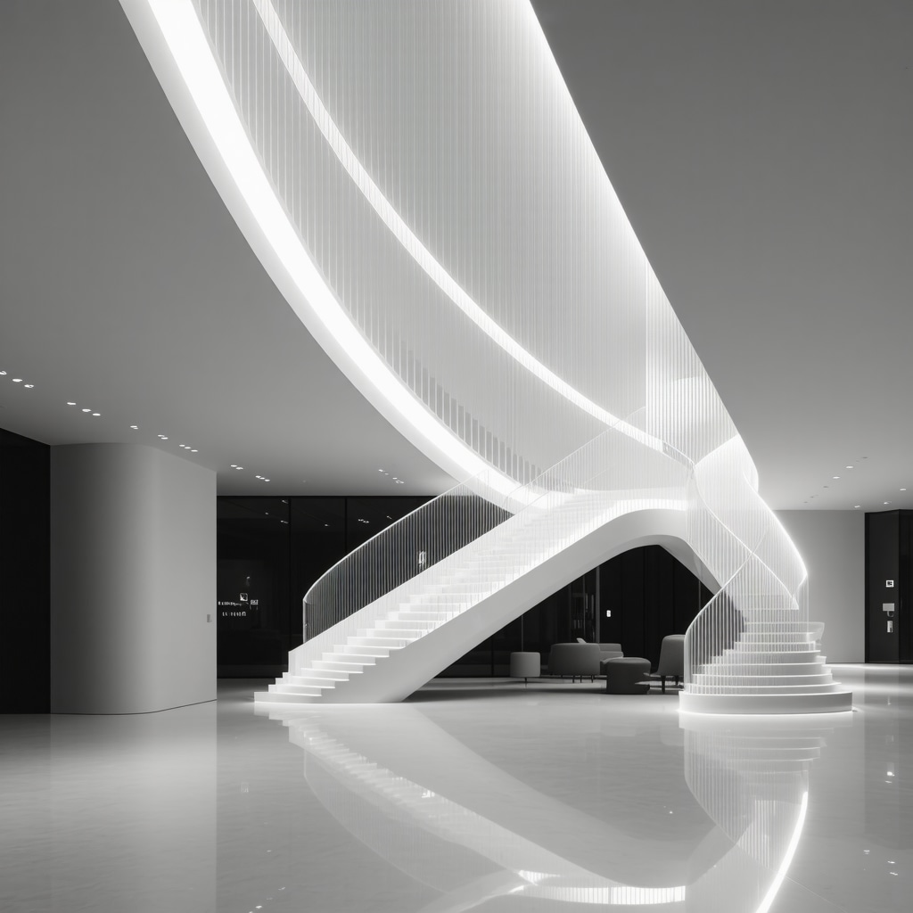 Modern interior with bio-inspired LED lighting