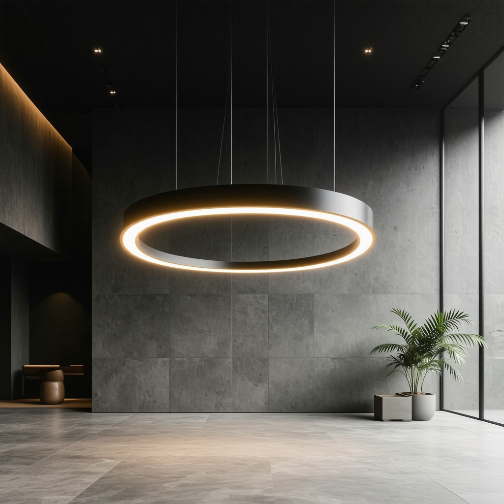 Modern large pendant light fixture in stylish interior