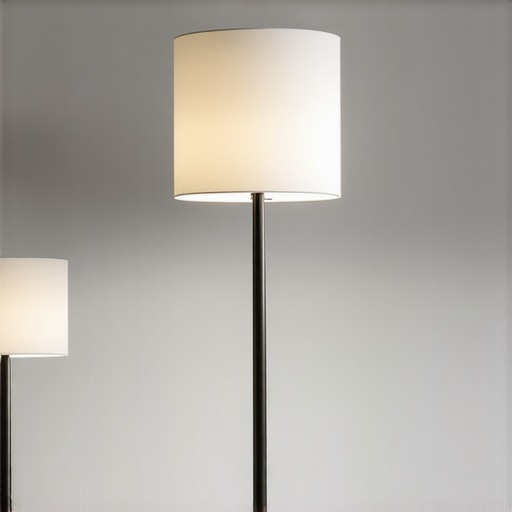 Eco-friendly modern floor lamp made from recycled metals and bio-based plastics, minimalist style
