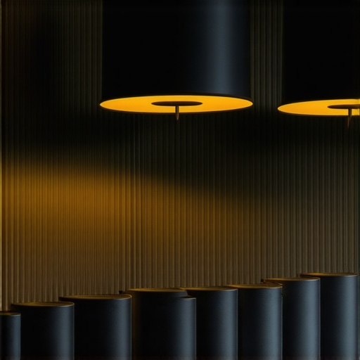 Modern interior featuring black designer lamps and sophisticated lighting design