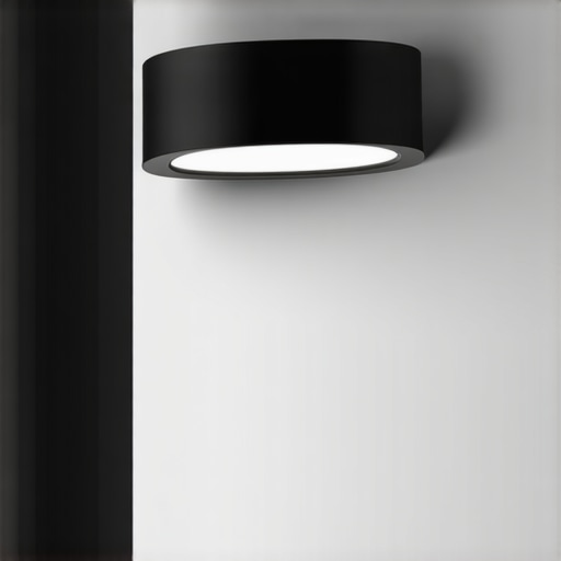 Stylish modern interior with black LED lamps and sophisticated decor