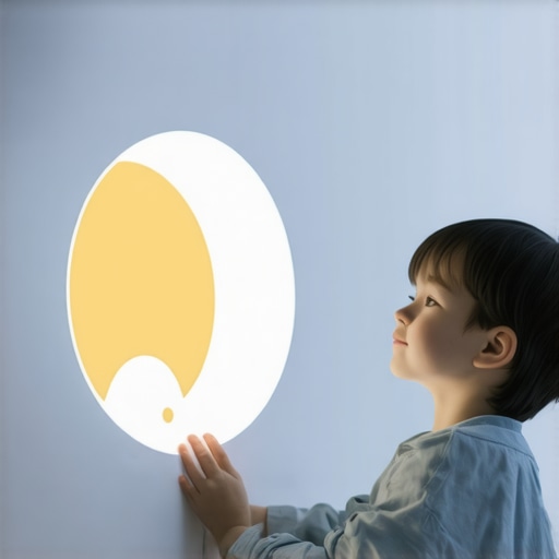 Modern children's room with adaptive LED lighting and AI sensors