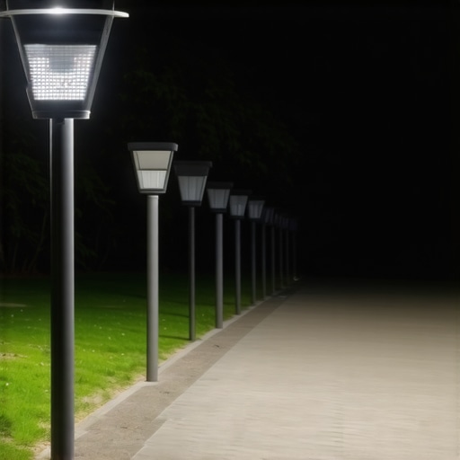 Advanced outdoor lighting with AI and sensors at night