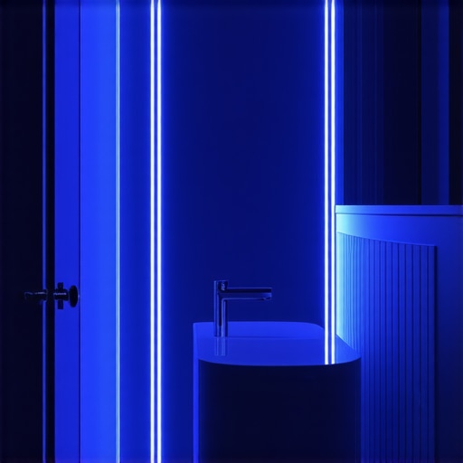 Modern bathroom featuring advanced LED safety lighting and ambient controls