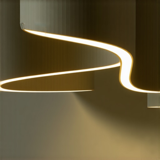 Futuristic Eco-friendly LED Ceiling Light Modern minimalist ceiling light made from recycled materials with integrated LED panels