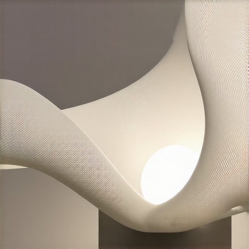 A modern, artistic LED lamp with organic shapes and eco-friendly materials