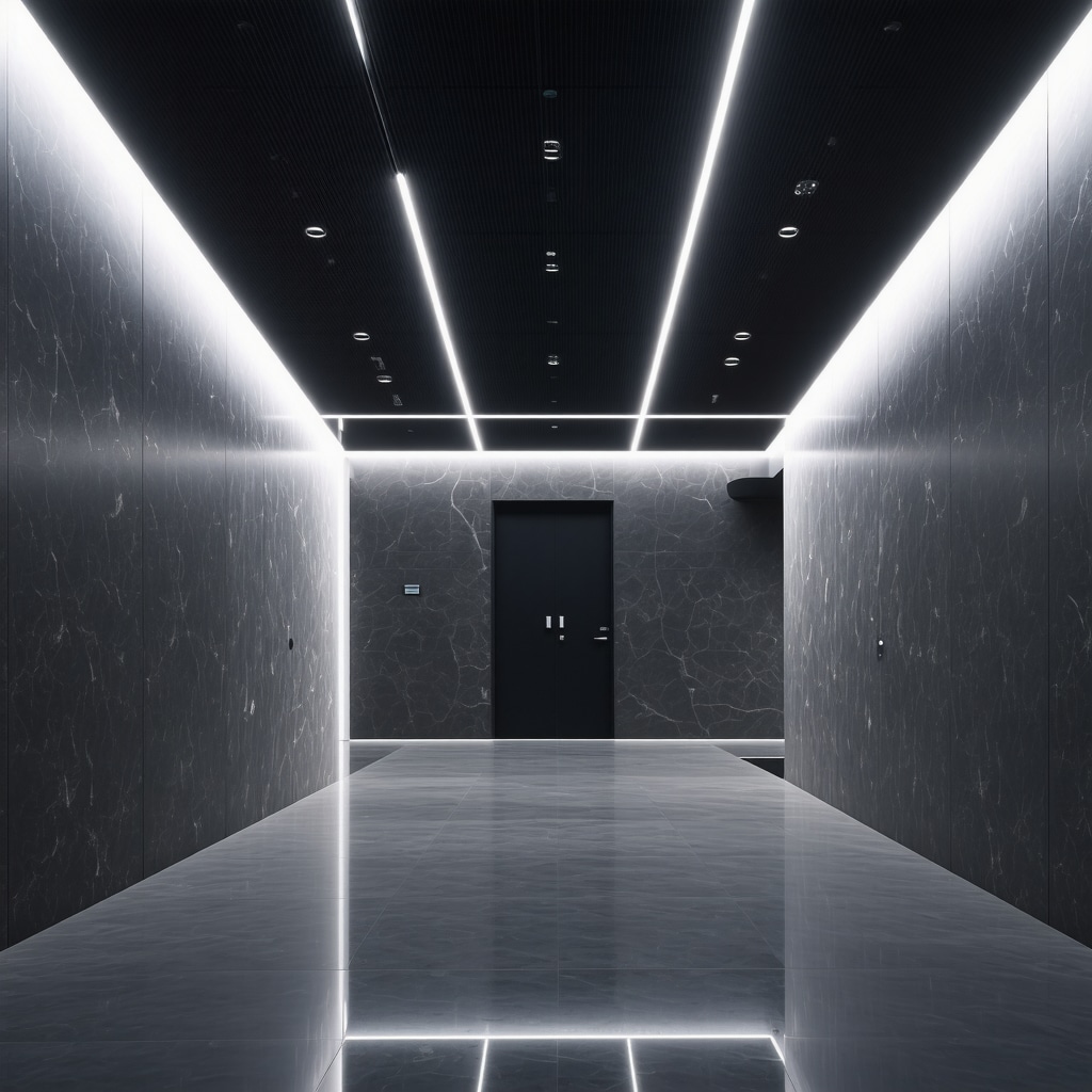 Modern G9 LED lighting installation in office space