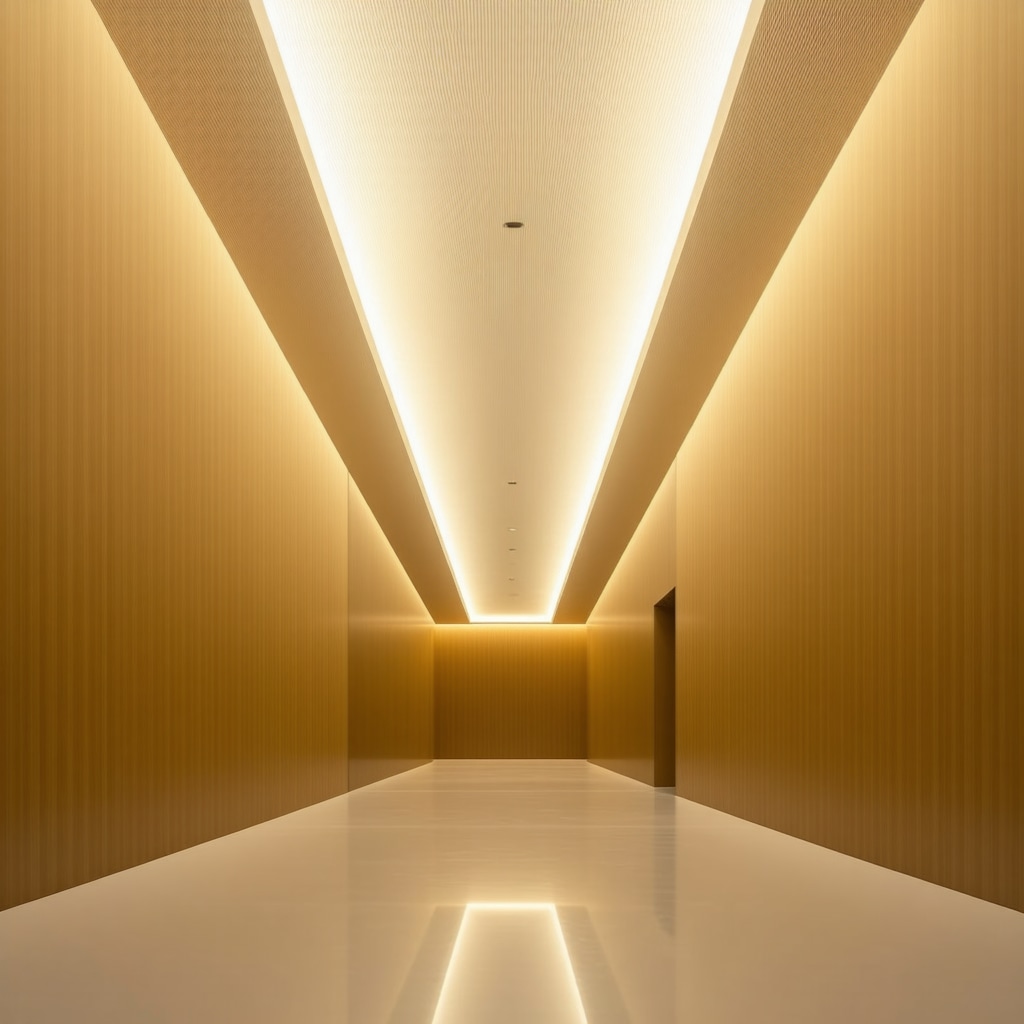 Advanced LED lighting with color-changing capabilities in a modern interior