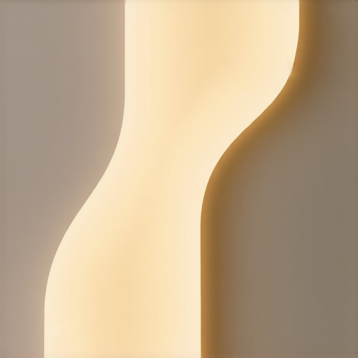 Modern wall light with organic curves and digital interface in a stylish interior