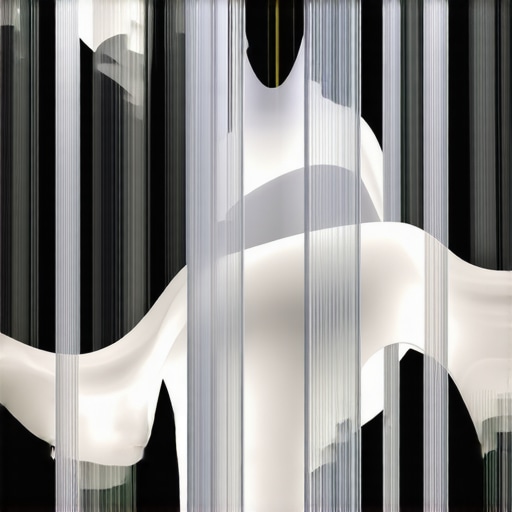 Detalj složenog skulpturalnog lustera sa svetlosnim efektima