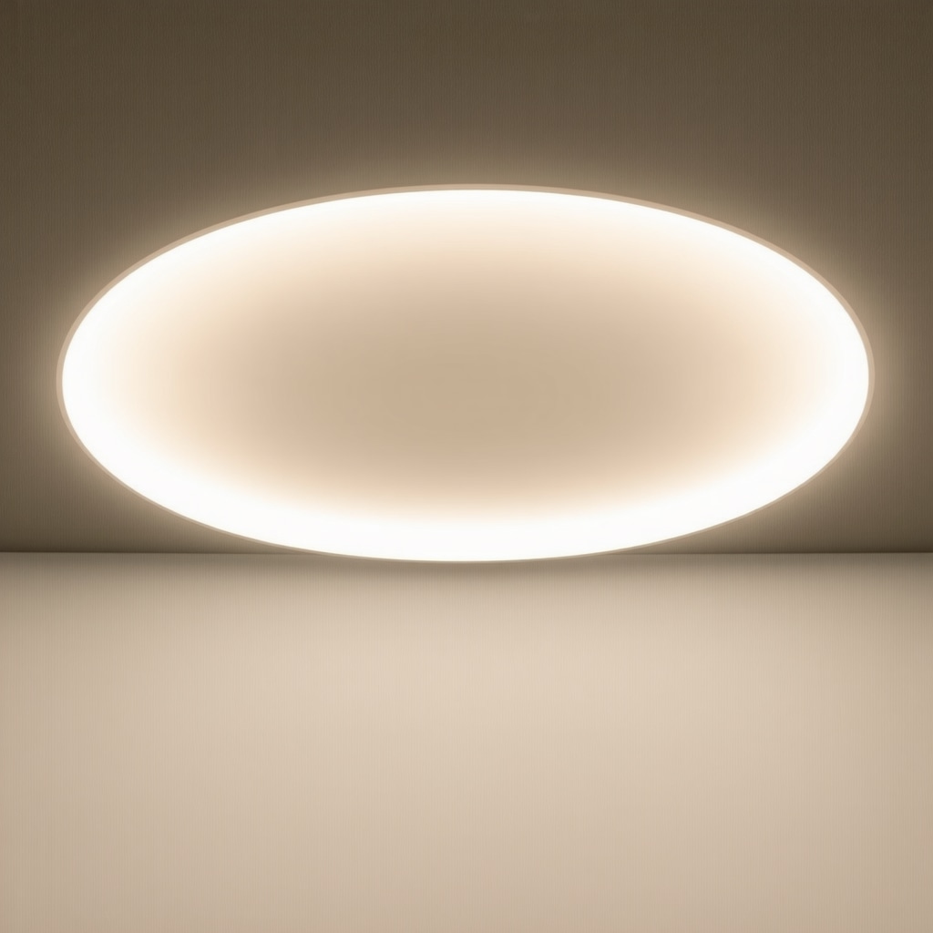 Modern interior with advanced smart ceiling lighting system