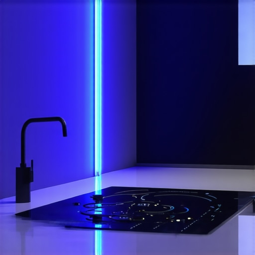 Modern kitchen with advanced smart lighting system