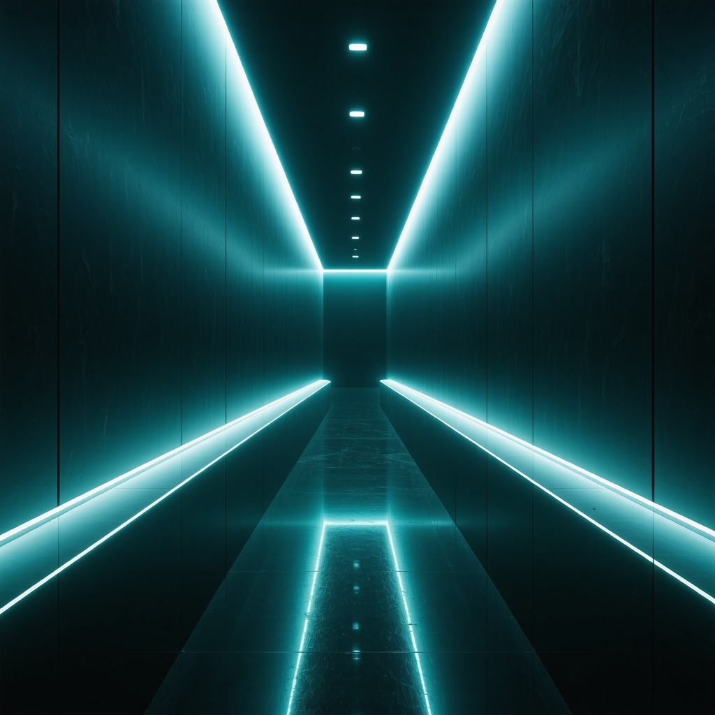 Modern architectural space with integrated smart LED lighting