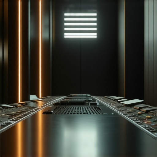 Futuristic Smart Lighting Control Room with AI High-tech lighting control room with AI interfaces and ambient lighting