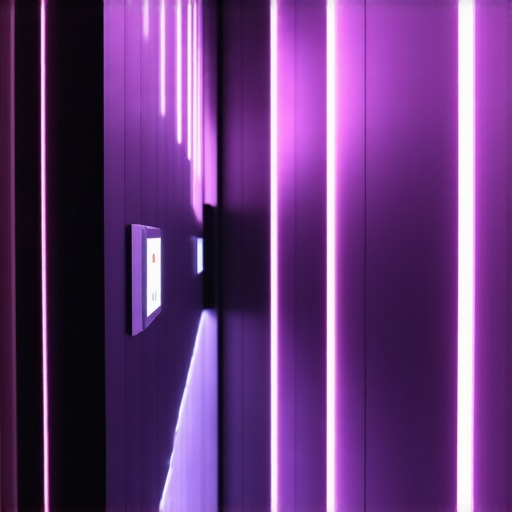 Modern hallway illuminated with advanced LED lighting and smart controls