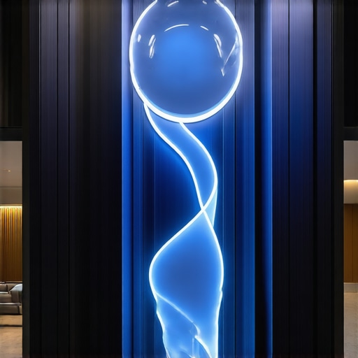 Modern living room featuring advanced smart lighting and artistic sculptural lamps