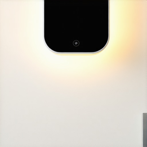 Advanced wall lamp integrating AI and IoT technologies in modern interior