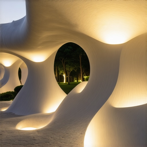 Innovative outdoor lighting designs with eco-friendly materials and advanced technology.