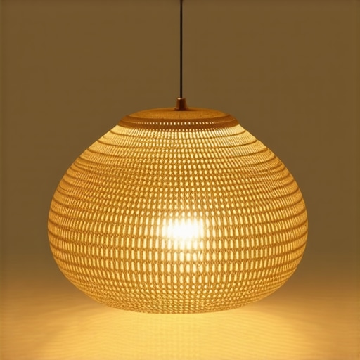 Modern eco-friendly woven lamp with natural materials
