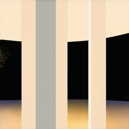 Futuristic outdoor lighting design with sensors Advanced outdoor lighting system with sensors and artistic sculptures