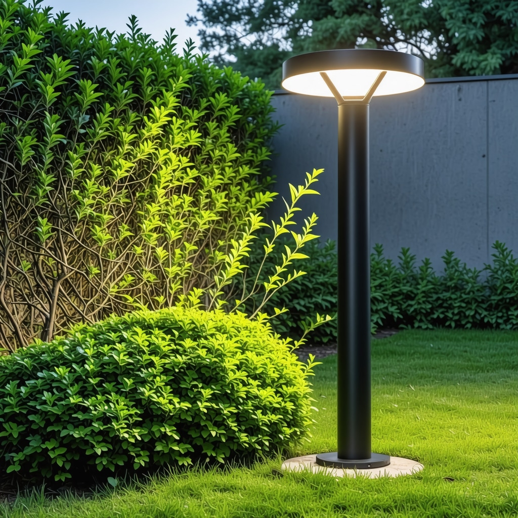 Advanced outdoor sensor lighting in garden with LED fixtures