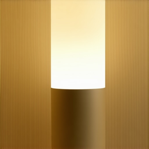 High-tech smart floor and table lamps with sensors and app control, modern minimalist design, ambient lighting