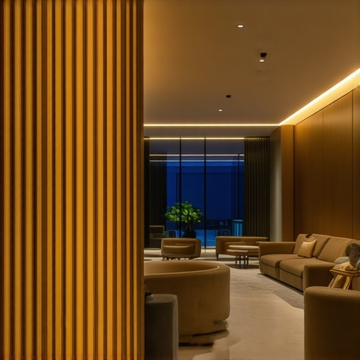 Modern luxurious interior with integrated IoT smart lighting system