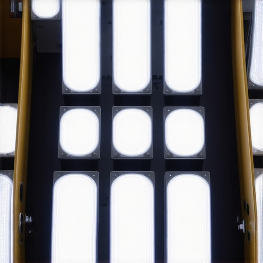 High-tech industrial LED lighting system in factory