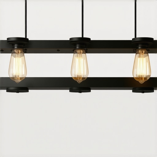 Stylish industrial lighting with exposed bulbs and metal finish illuminating a modern interior