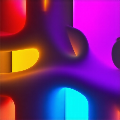 Futuristic recycled materials lighting art in modern space