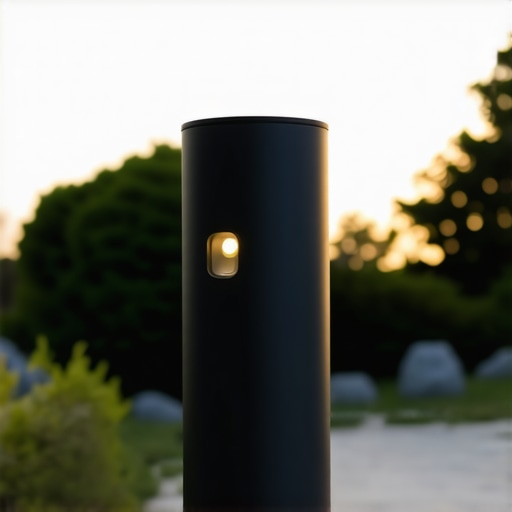 Modern outdoor lighting with sensors and LED effects in a garden