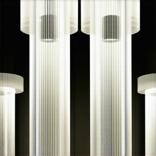 Innovative ribbed glass lighting in modern architecture Interior with ribbed glass lighting fixtures creating diffused ambient light