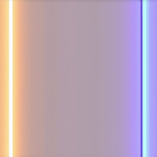 Interior with advanced smart lighting system and ambient effects in Scandinavian style