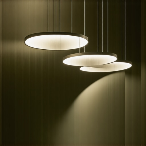Futuristic LED lighting made from recycled materials in stylish home interior