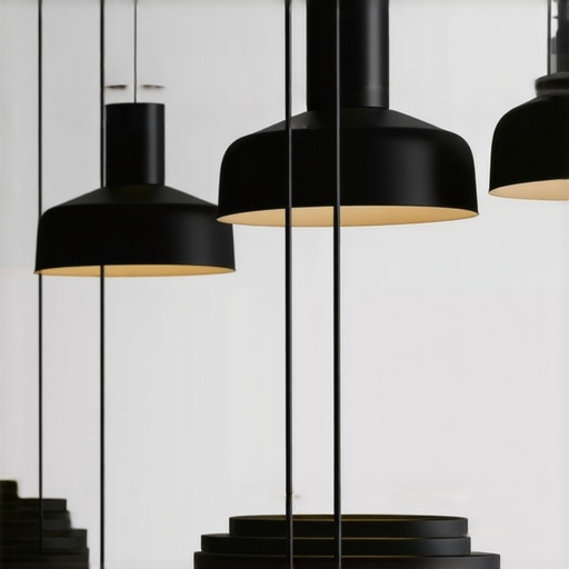 Luxurious Interior Lighting Scene with Black Lamps Interior with black lamps and advanced lighting system creating sophisticated ambiance