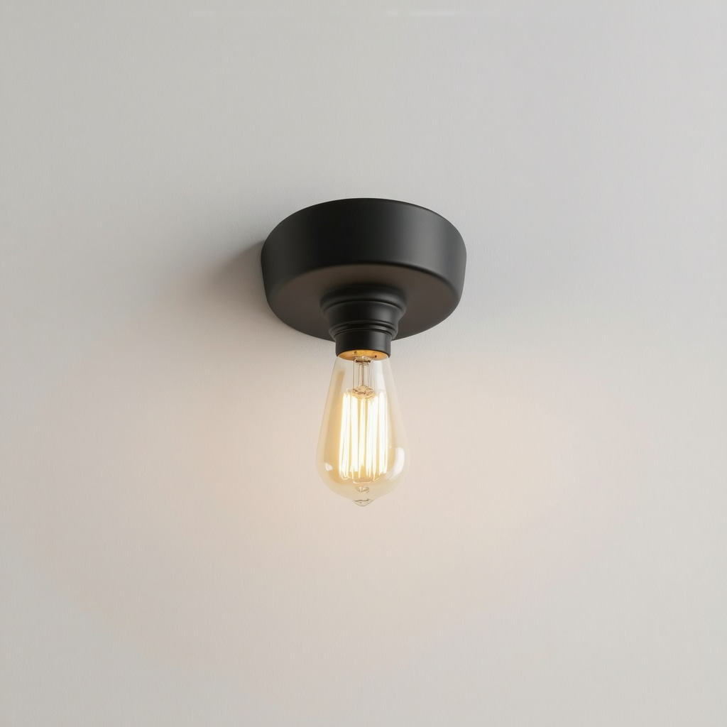 Close-up of a sleek, contemporary E27 light socket in interior setting