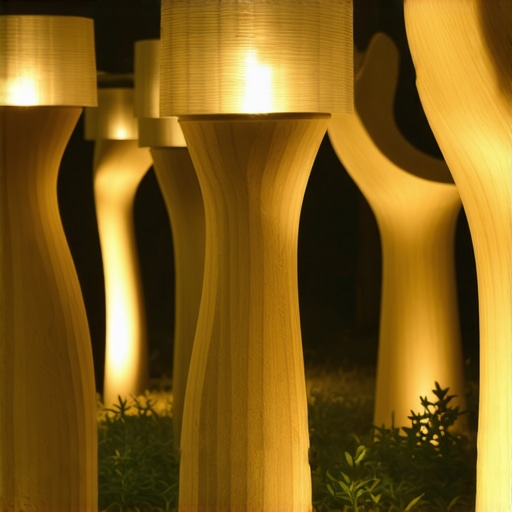 Održiva solarna vrtna rasvjeta s organskim oblicima Solarne vrtne svjetiljke u prirodnom okruženju