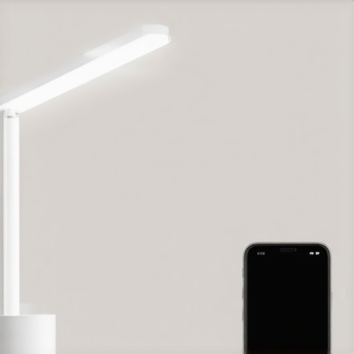 Slikovni prikaz moderne stolne lampe s pametnim tehnologijama i minimalističkim dizajnom