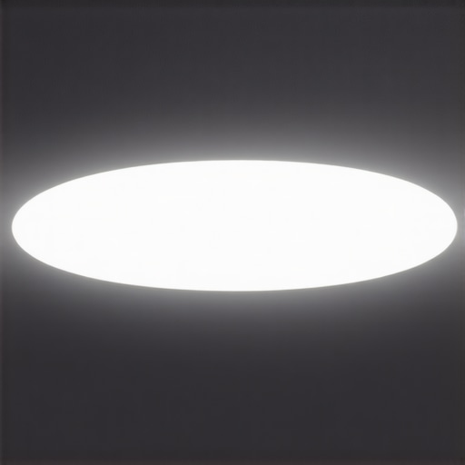 Modern smart ceiling light with IoT integration, sleek design, ambient lighting