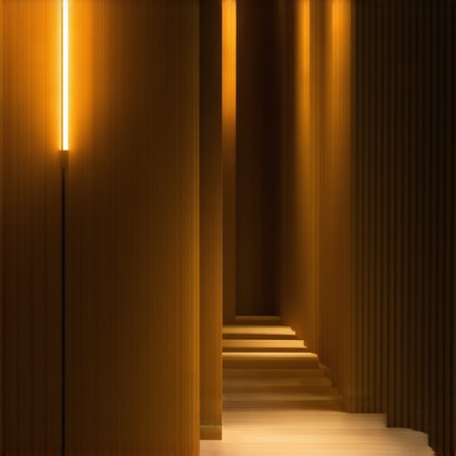 Suvremeni interijer s pametnim rasvjetnim elementima od prirodnog drva