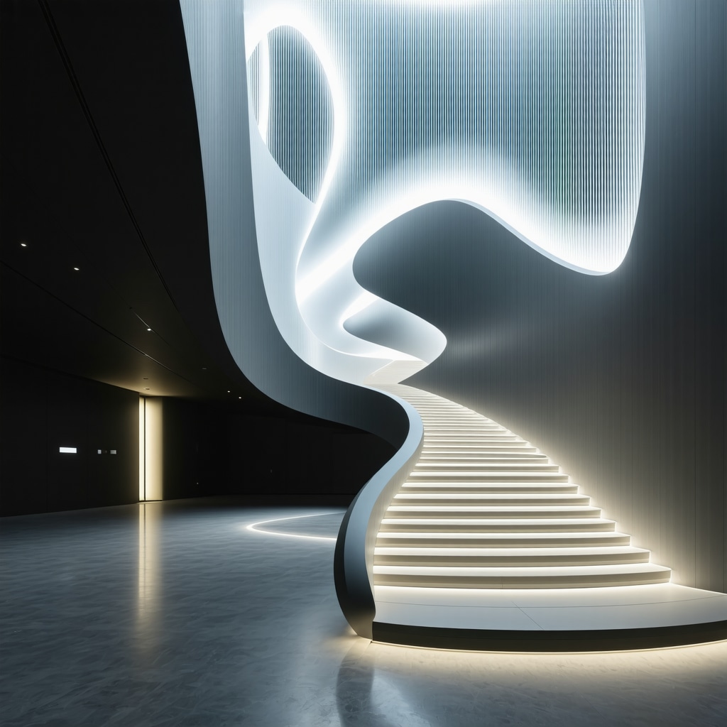 Innovative sculptural LED lighting in contemporary space