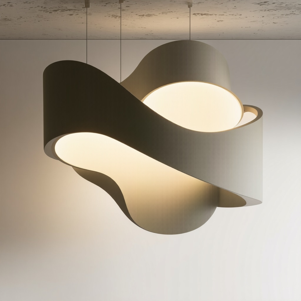 Elegant sculptural lighting in modern minimalist interior